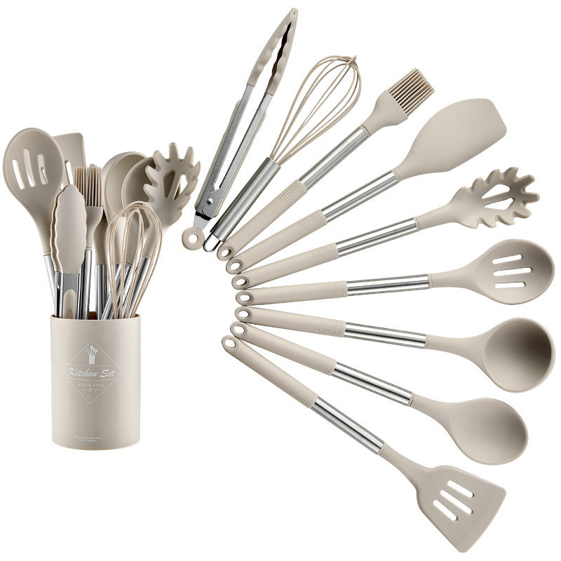 Stainless Steel Handle Silicone Cooking Tool Set