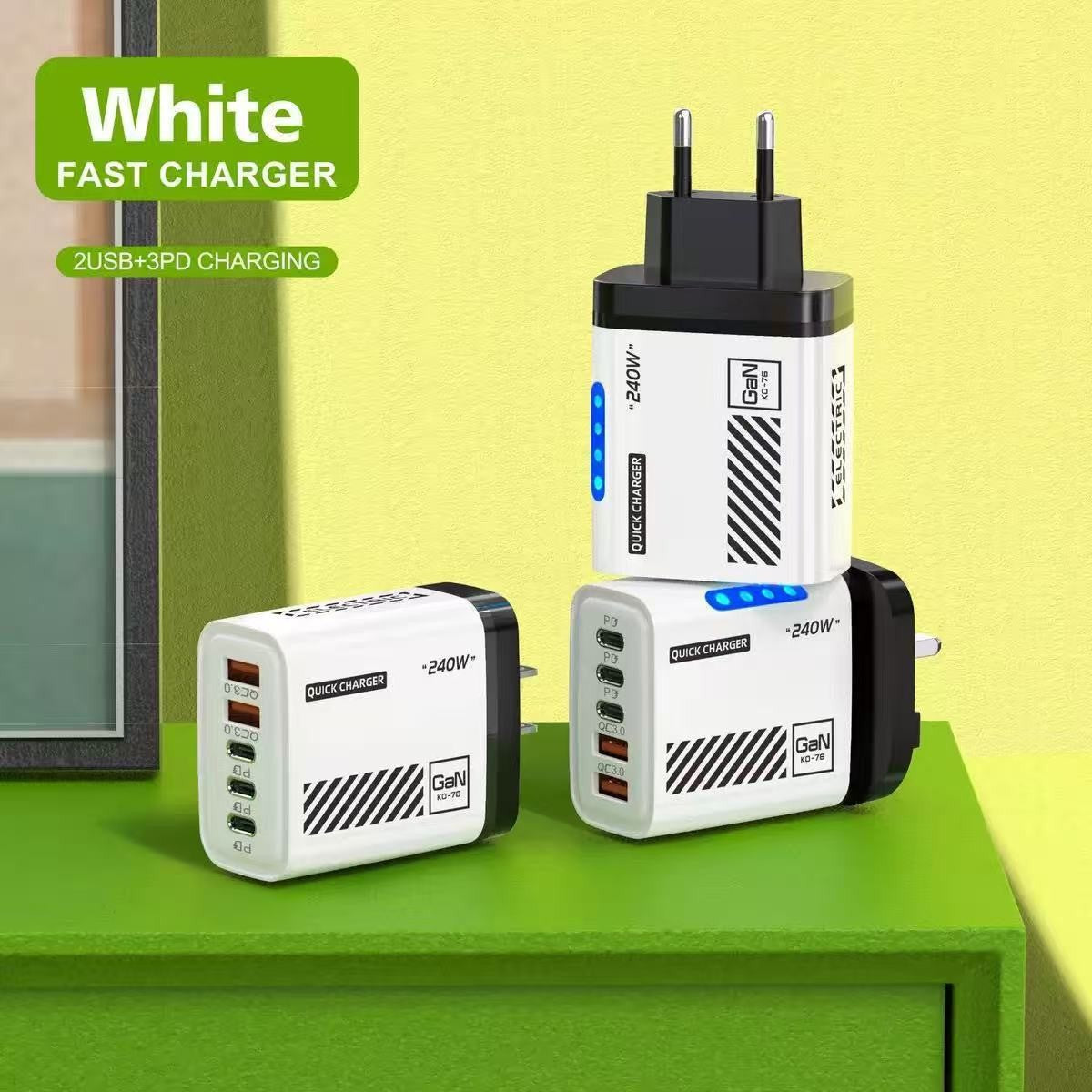 240W Fast Charger with 3 PD and Dual USB Ports