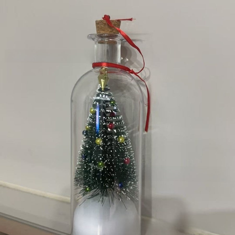 Christmas Tree Message in a Bottle Voice Recording Glass Gift Keepsake
