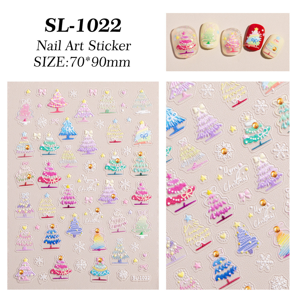 5D Christmas Tree Nail Stickers