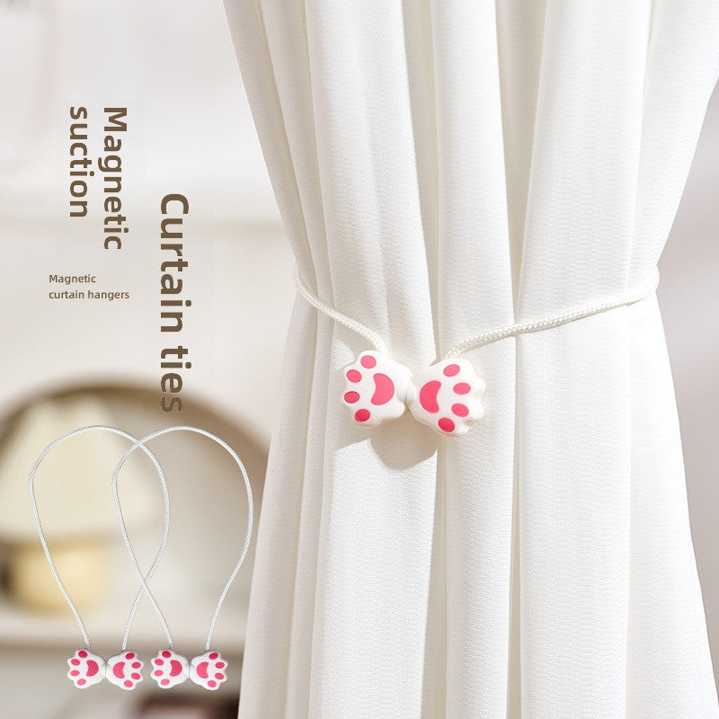 Cat Paw Curtain Tiebacks Magnetic No-Drill Curtain Holders