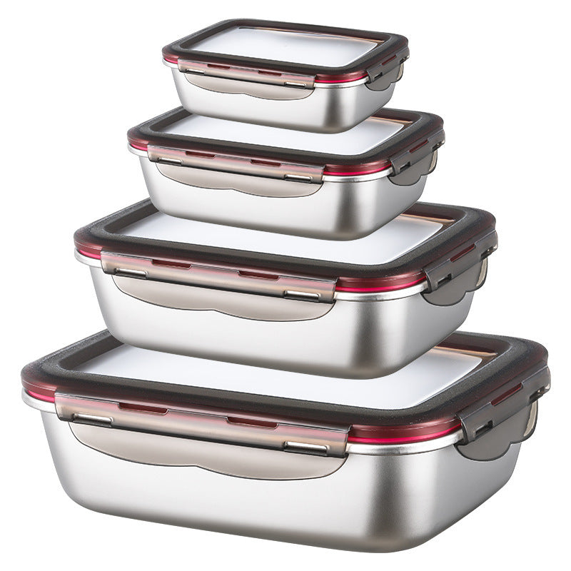 304 stainless steel food container with leak-proof lid
