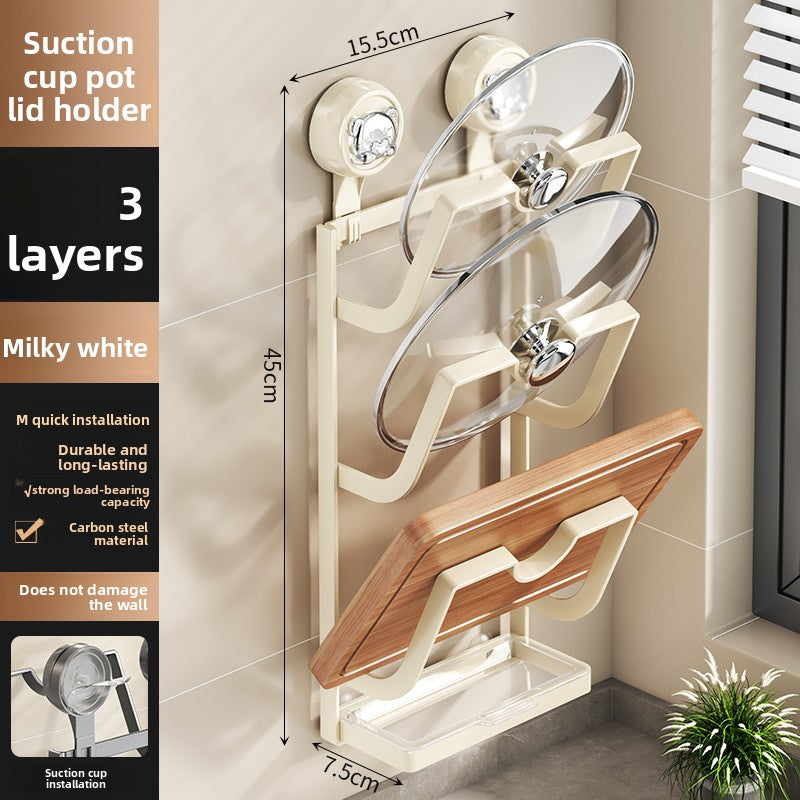 Suction Wall Mount Pot Lid Holder