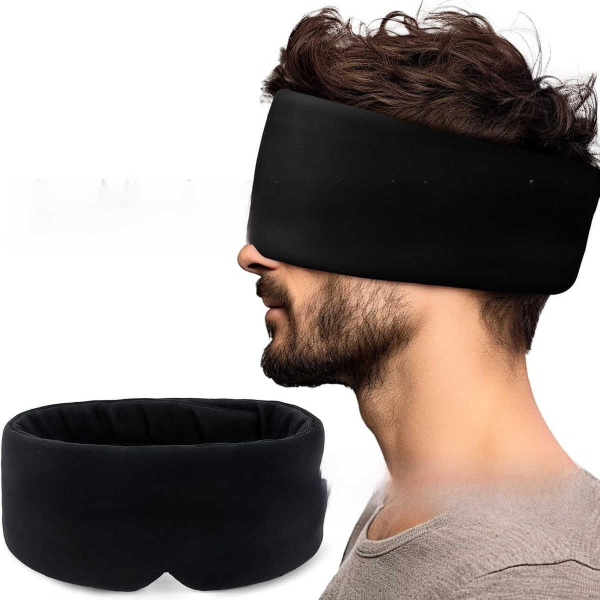 Modal Cotton Light Blocking Sleep Eye Mask with Travel Pillow