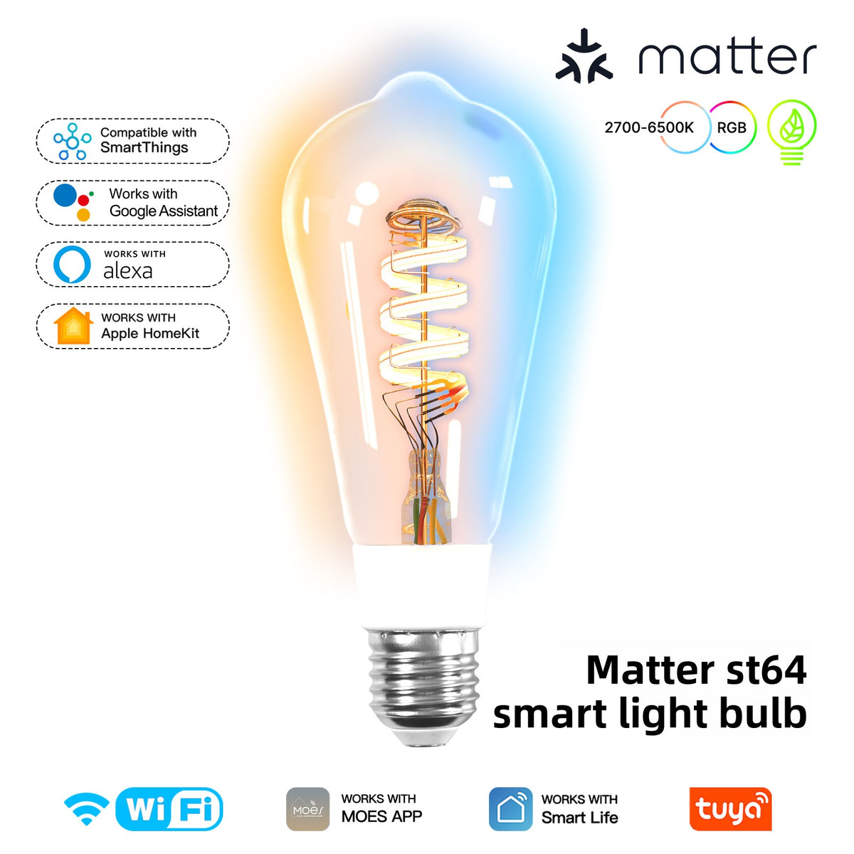 WiFi Smart Light Bulb with Voice Control