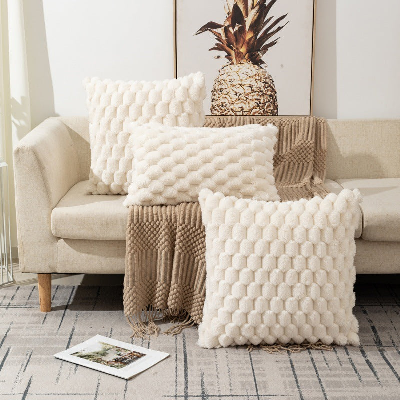 Woven Snowflake Velvet Solid Pillow Cushion Cover