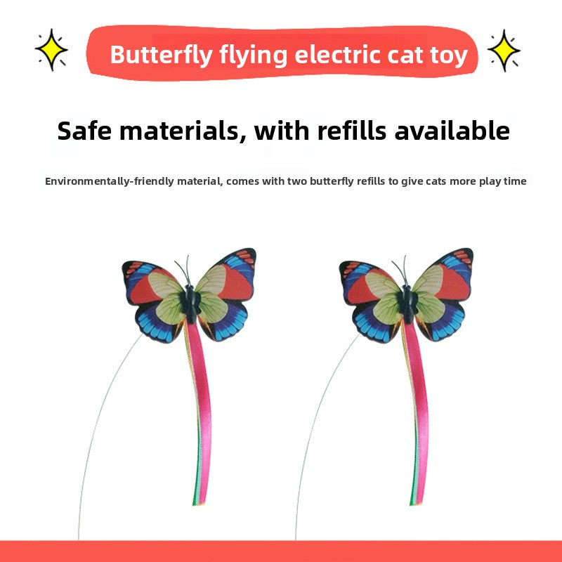Electric Interactive Cat Toy with Fluttering Butterfly