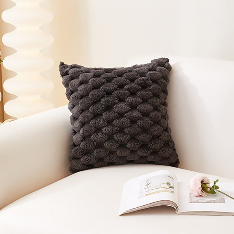 Woven Snowflake Velvet Solid Pillow Cushion Cover