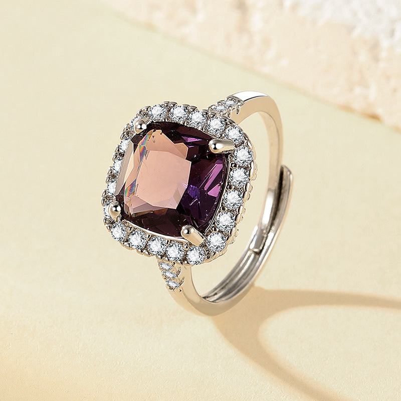 Six-Claw Simulated Diamond Ring