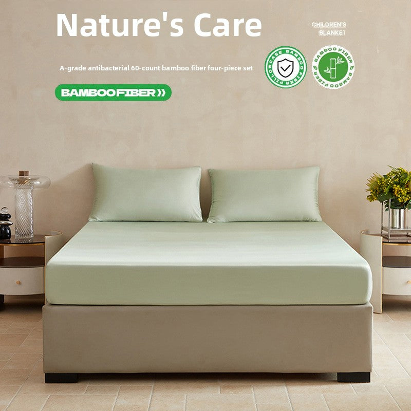 Bamboo Fiber Fitted Sheet and Duvet Cover Set