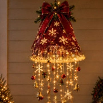 Luminous Christmas Hat Wind Chime Light for Indoor and Outdoor Holiday Decoration