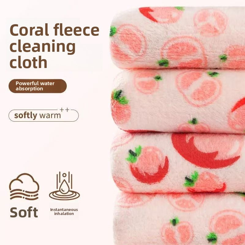 Coral Fleece Kitchen Cleaning Towel
