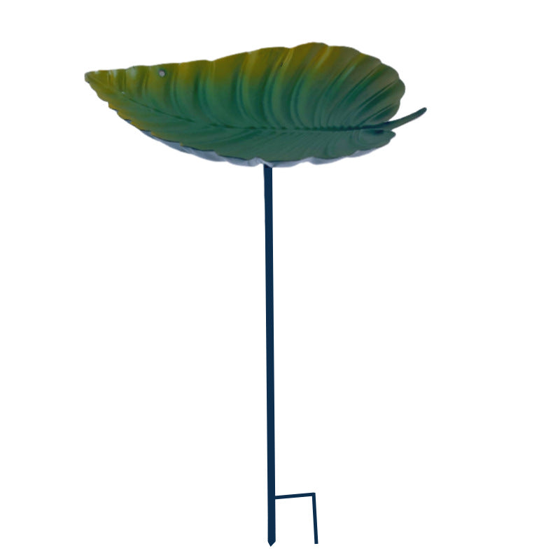 Wrought Iron Leaf Bird Feeder with Ground Stake
