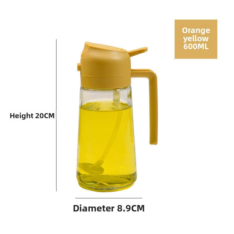Spray the oil can over the glass