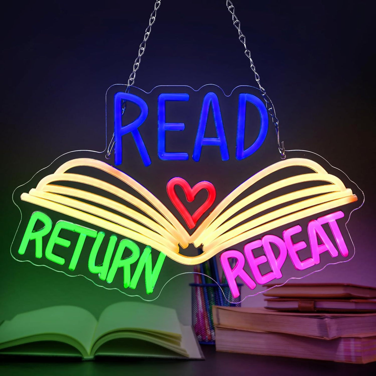 Dimmable LED Reading Neon Sign Wall Decor Light