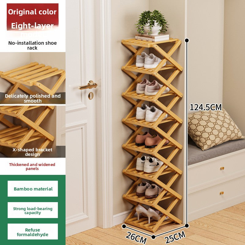 Foldable Bamboo Shoe Rack