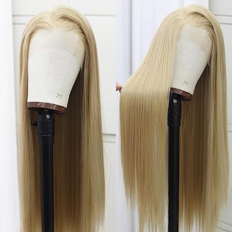 13x6 Glueless Lace Front Wig Natural Hairline Synthetic Hair