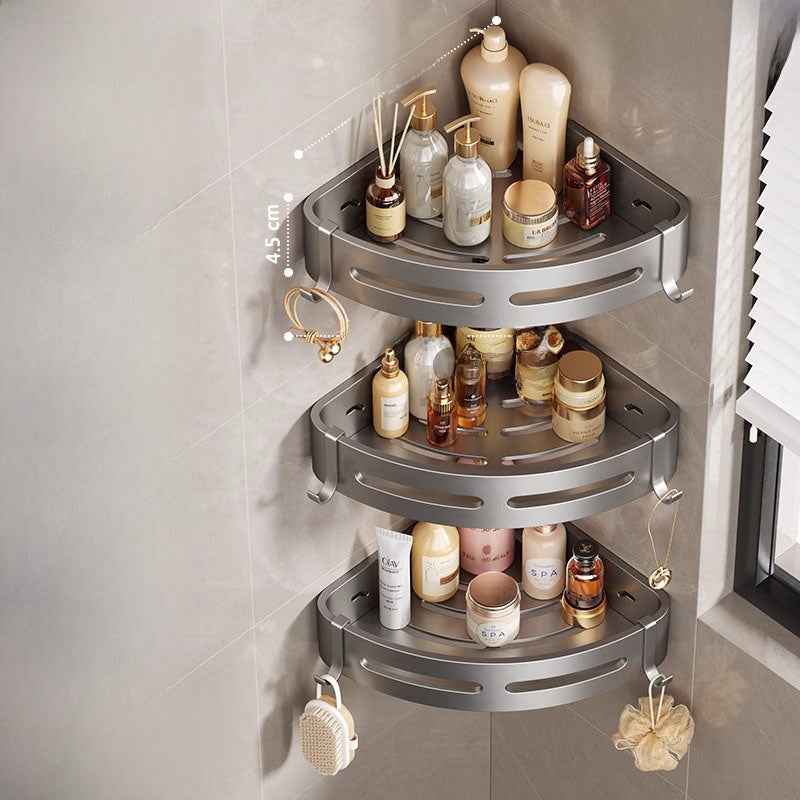Corner Mount Bathroom Organizer Shelf