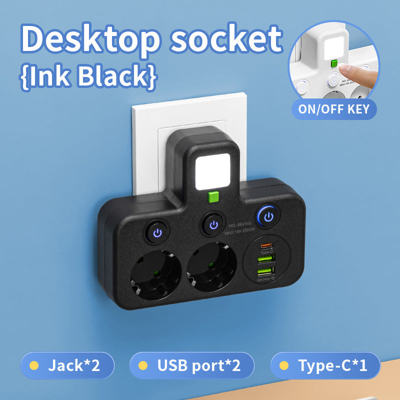 European Standard USB-C Power Socket Strip