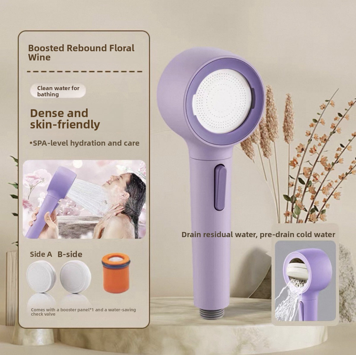 Seven-Stream Shower Head Set