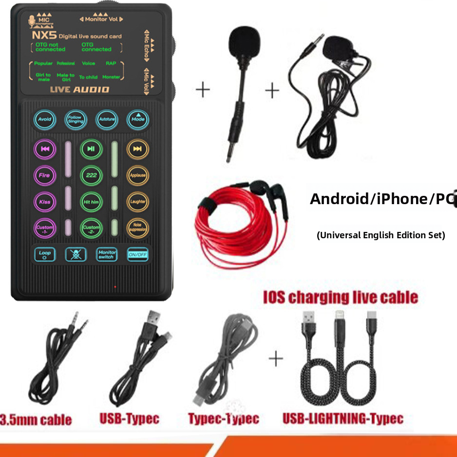 Professional Live Streaming Sound Card Headset