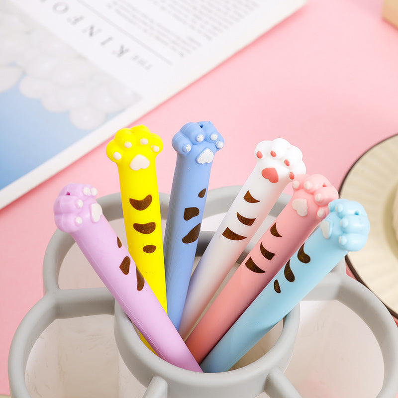 Soft Glue Cat Claw 0.5mm Gel Pen Cute Plant Design