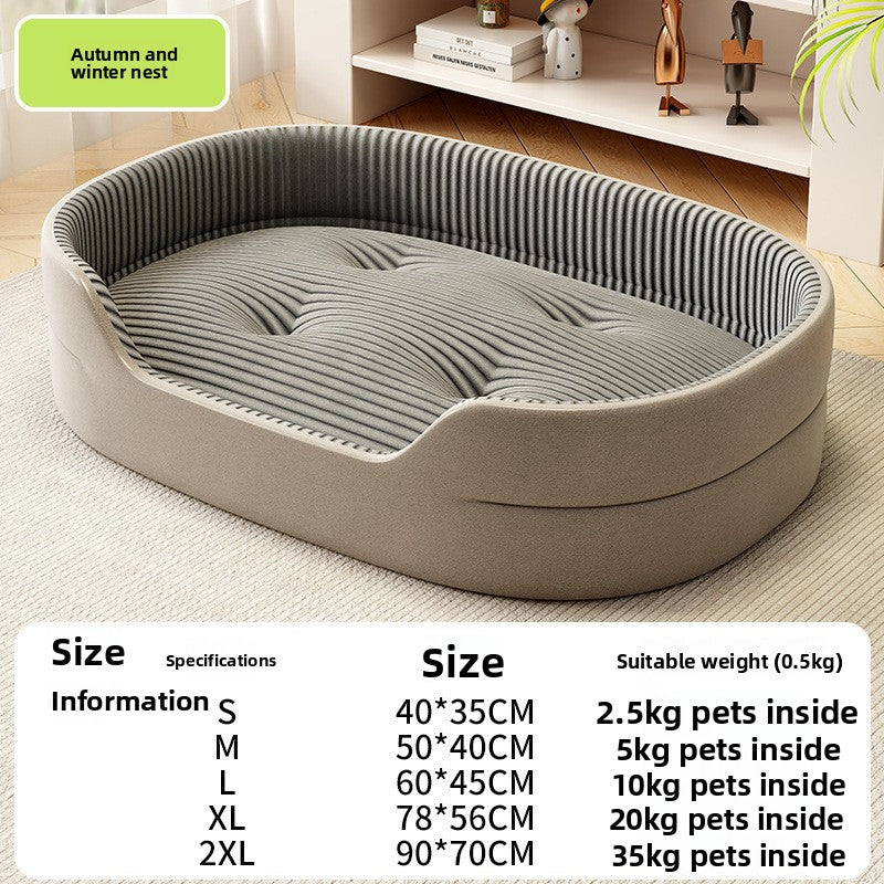 Plush Pet Cooling Bed with Raised Fence