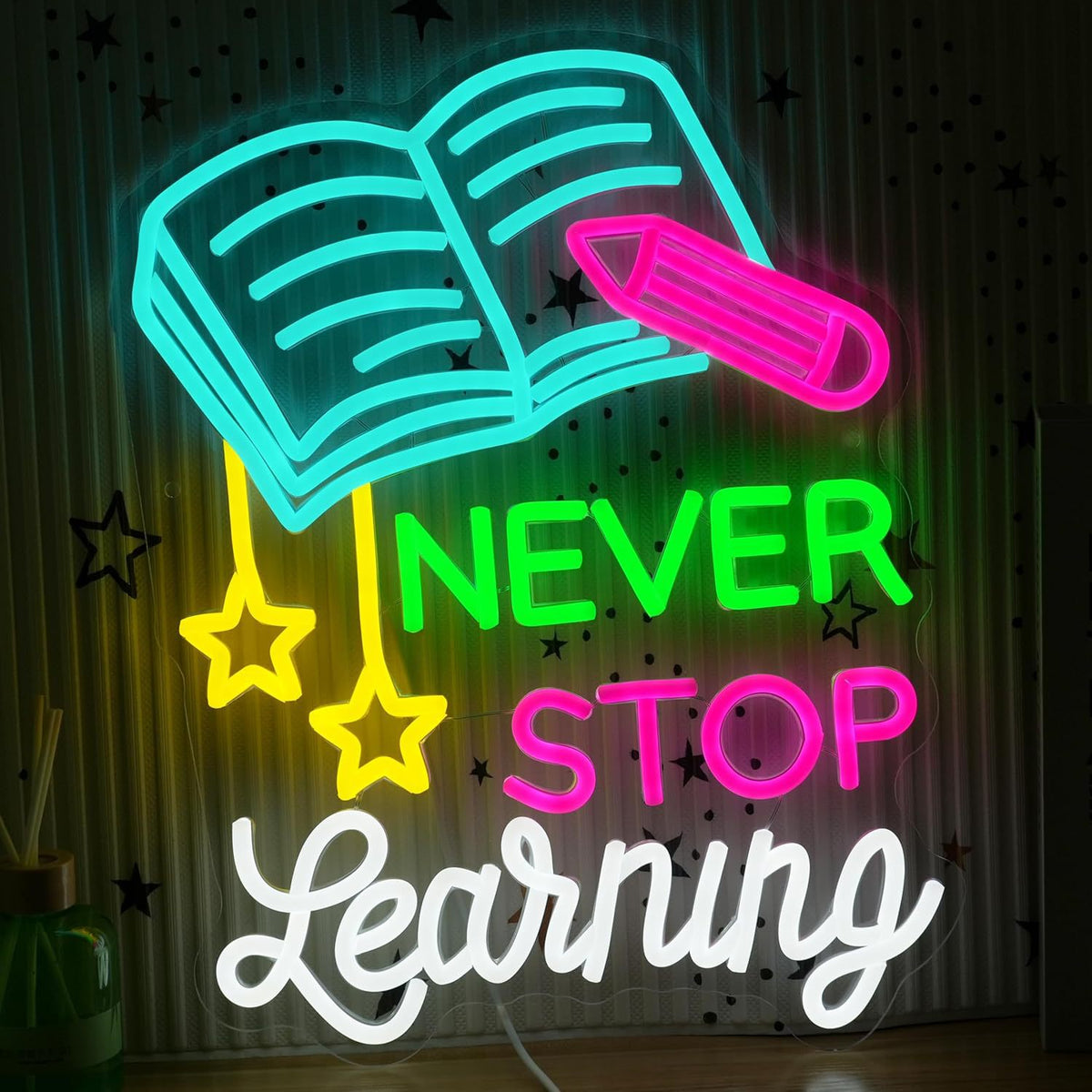 Dimmable LED Reading Neon Sign Wall Decor Light