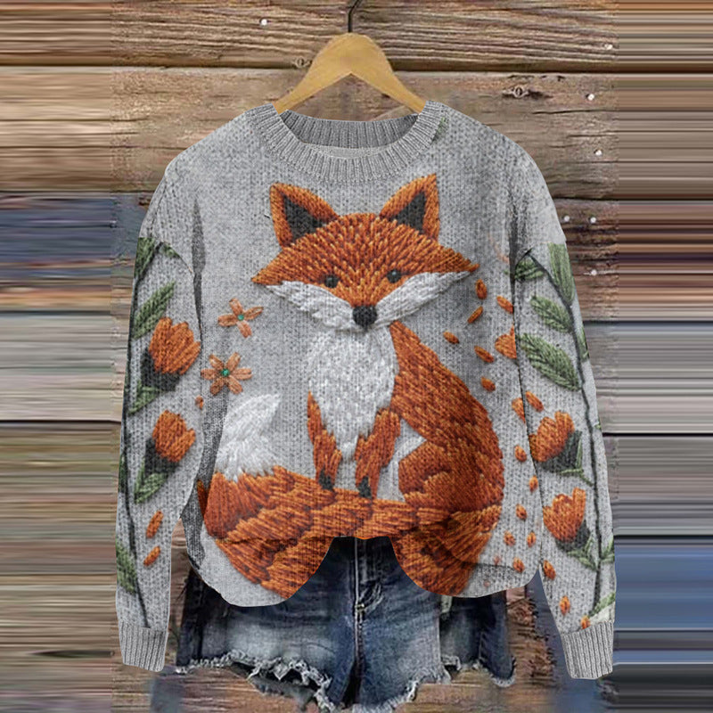 Women's 3D Printed Long Sleeve Sweatshirt Halloween Squirrel Novelty Top