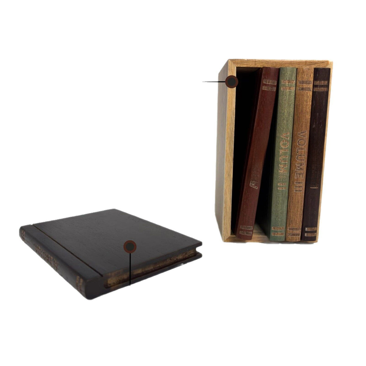 Wooden Book-Shaped Coasters and Placemats
