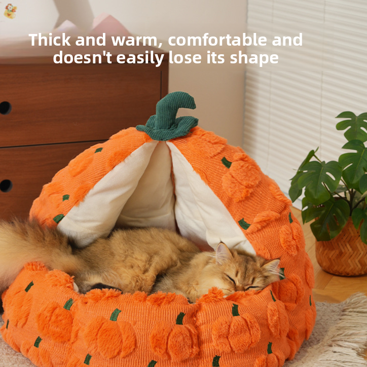 Pumpkin Christmas three-dimensional cute fun pet nest