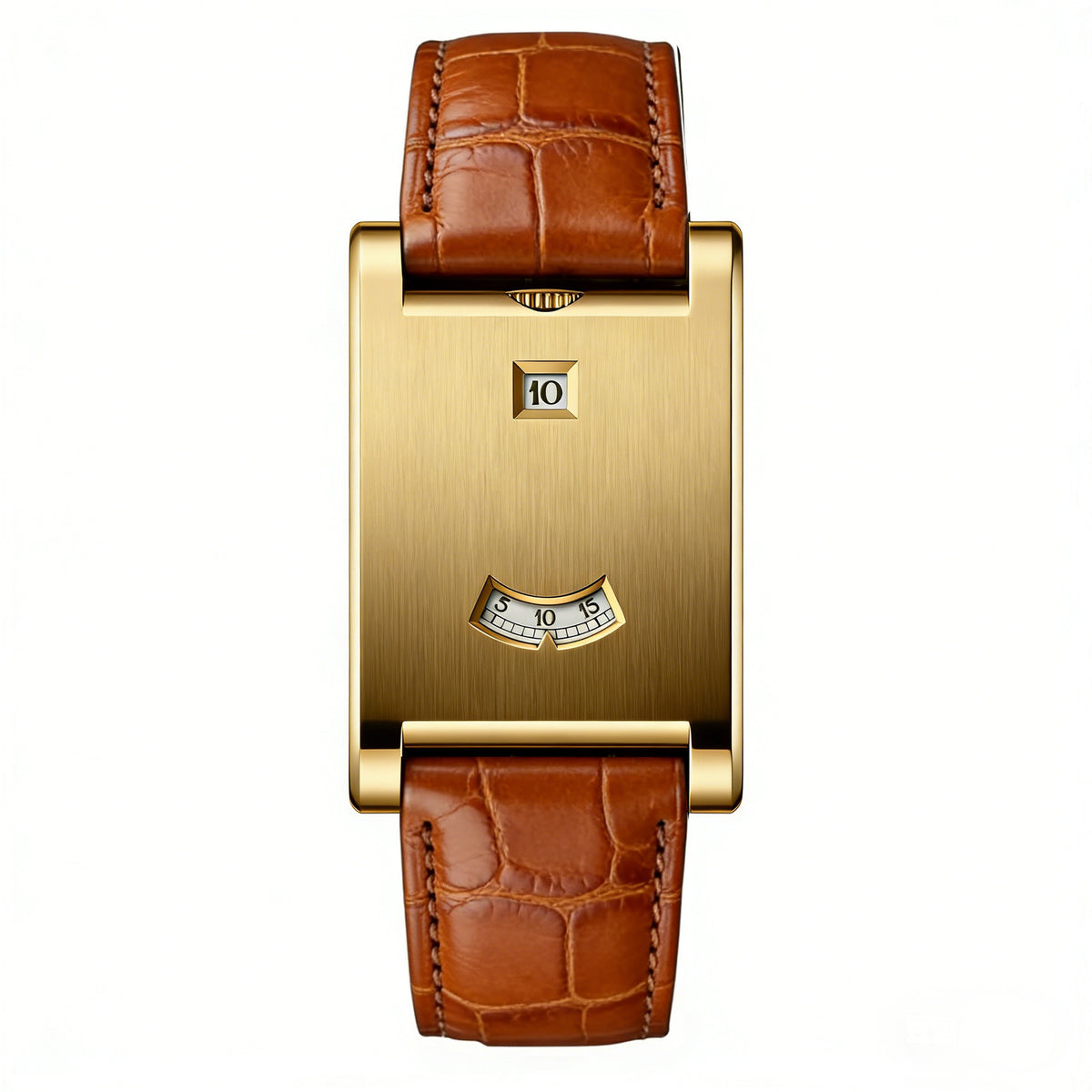 Square Digital Leather Strap Watch