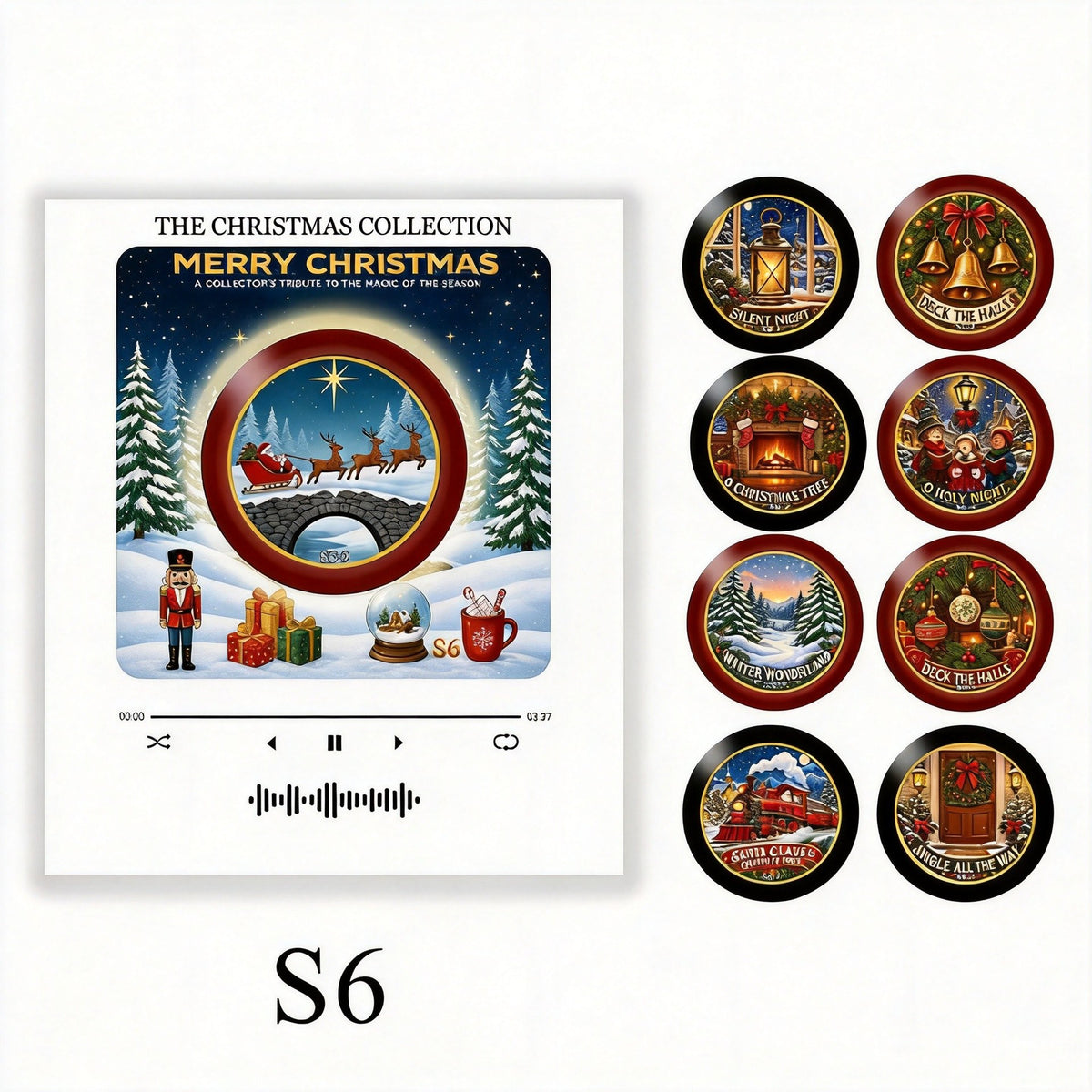 Christmas music box fridge magnet