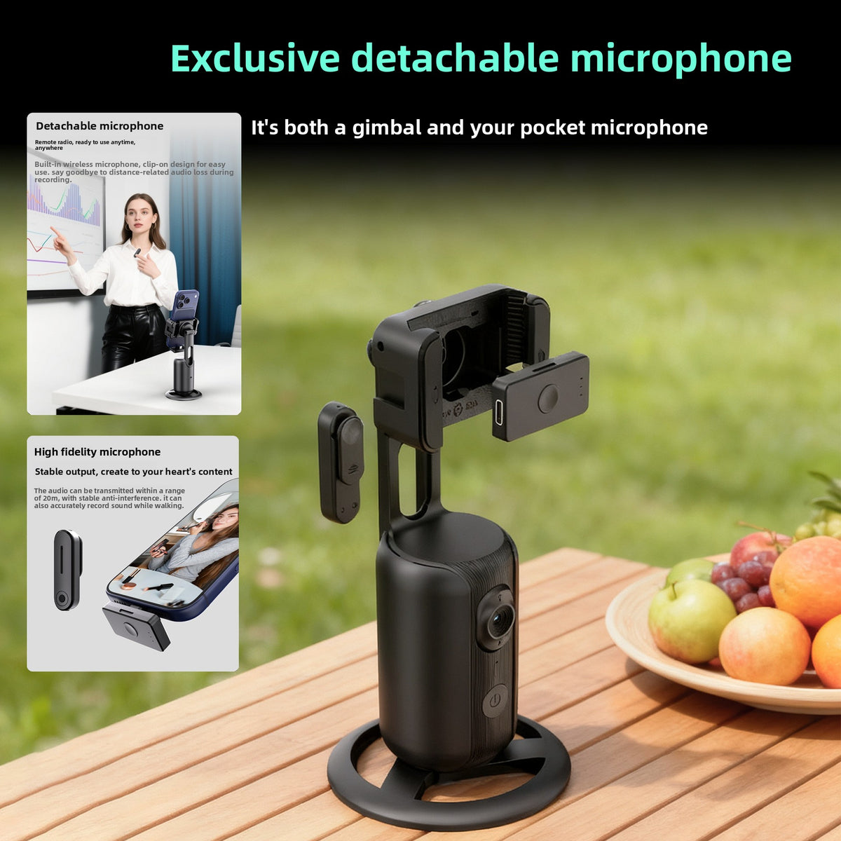 360° Rotating AI Tracking Phone Gimbal