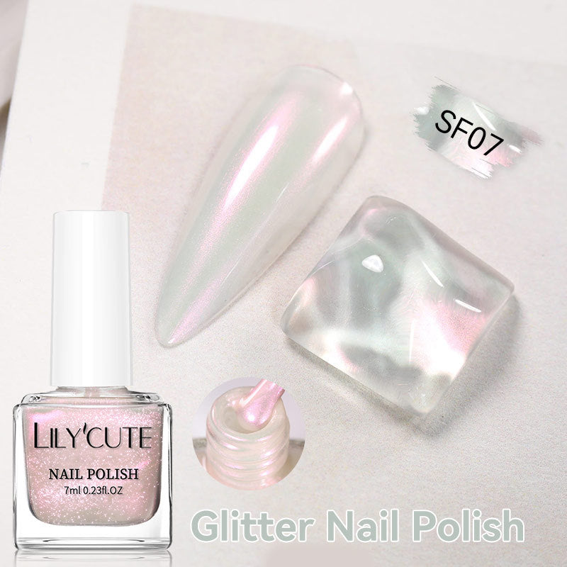 Quick-Dry Metallic High-Color Nail Polish Set 7ml Low Odor Nail Art Lacquer