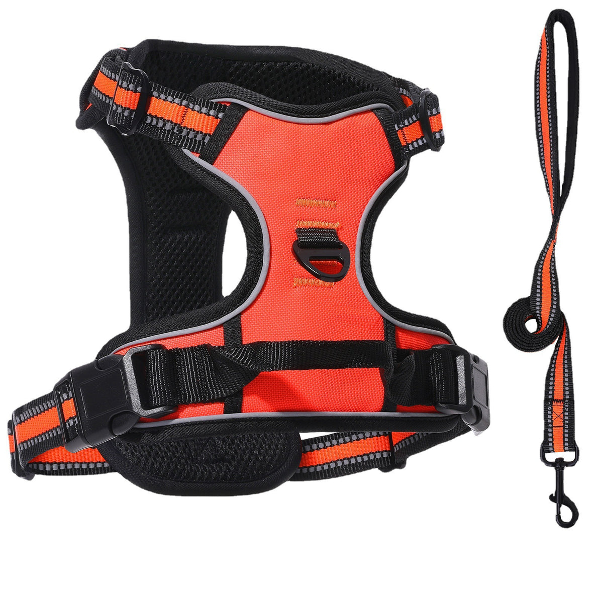 Reflective Vest-Style Pet Harness with Leash