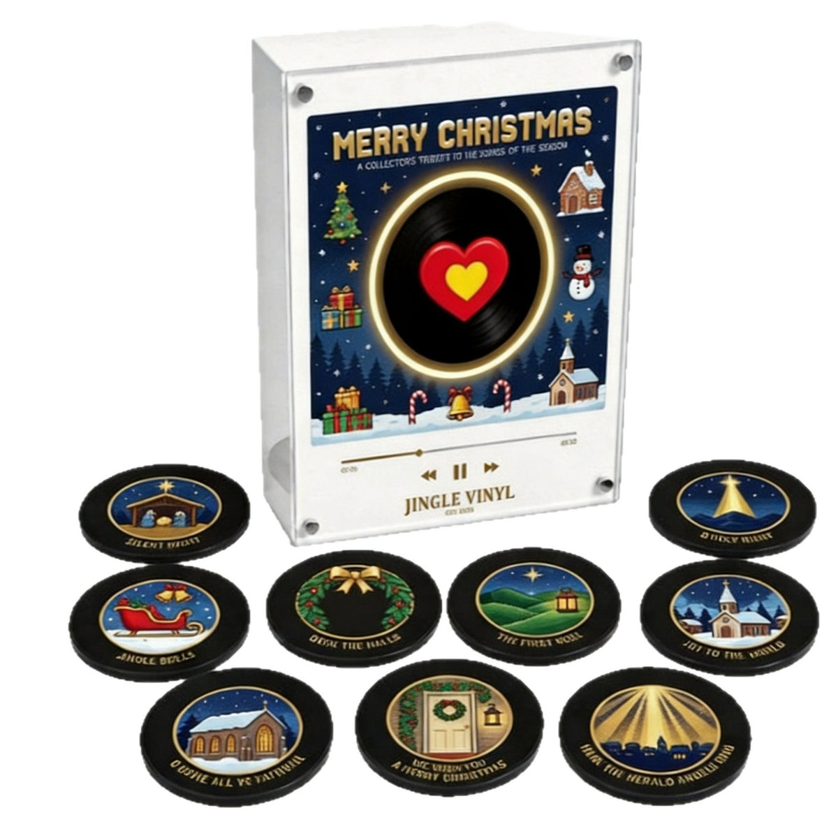 Christmas music box fridge magnet