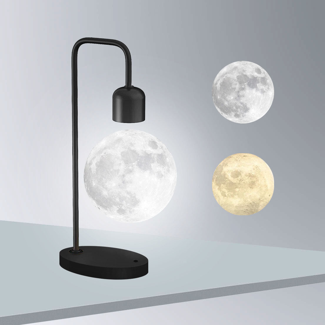 Magnetic Levitation Moon Lamp with Wireless Charging