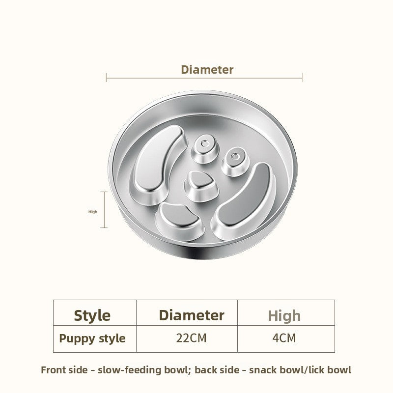 Stainless Steel Slow Feeder Pet Bowl