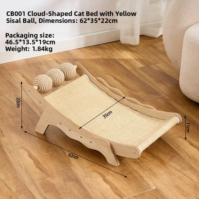 Solid Wood Sisal Cat Scratching Pad