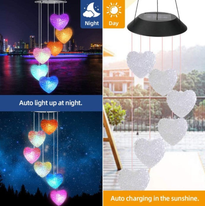 Solar butterfly wind chime lamp