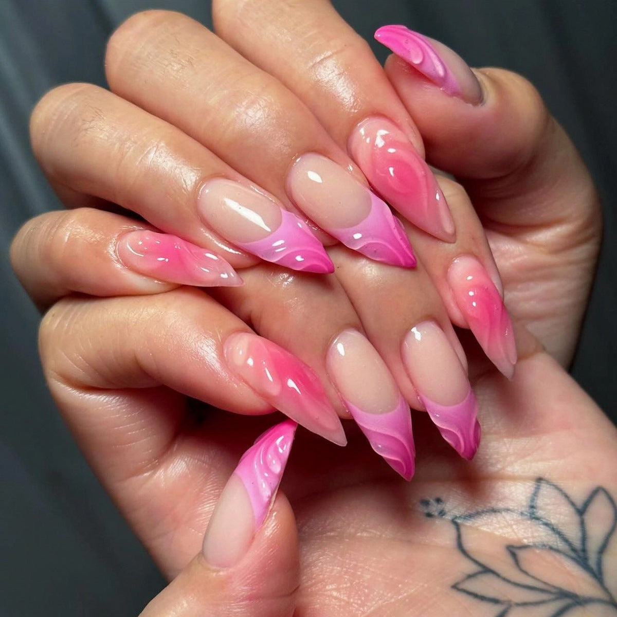 Ombre gradient wearable nail tips
