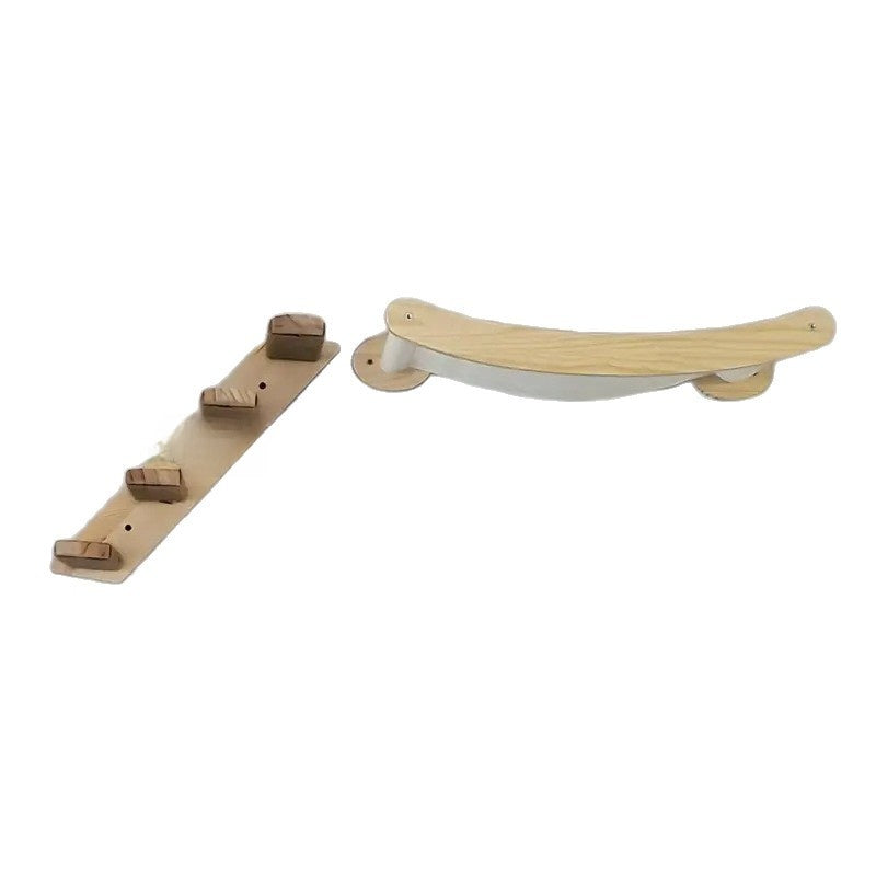 Wooden Wall Mounted Cat Hammock Climbing Ladder Shelf Set