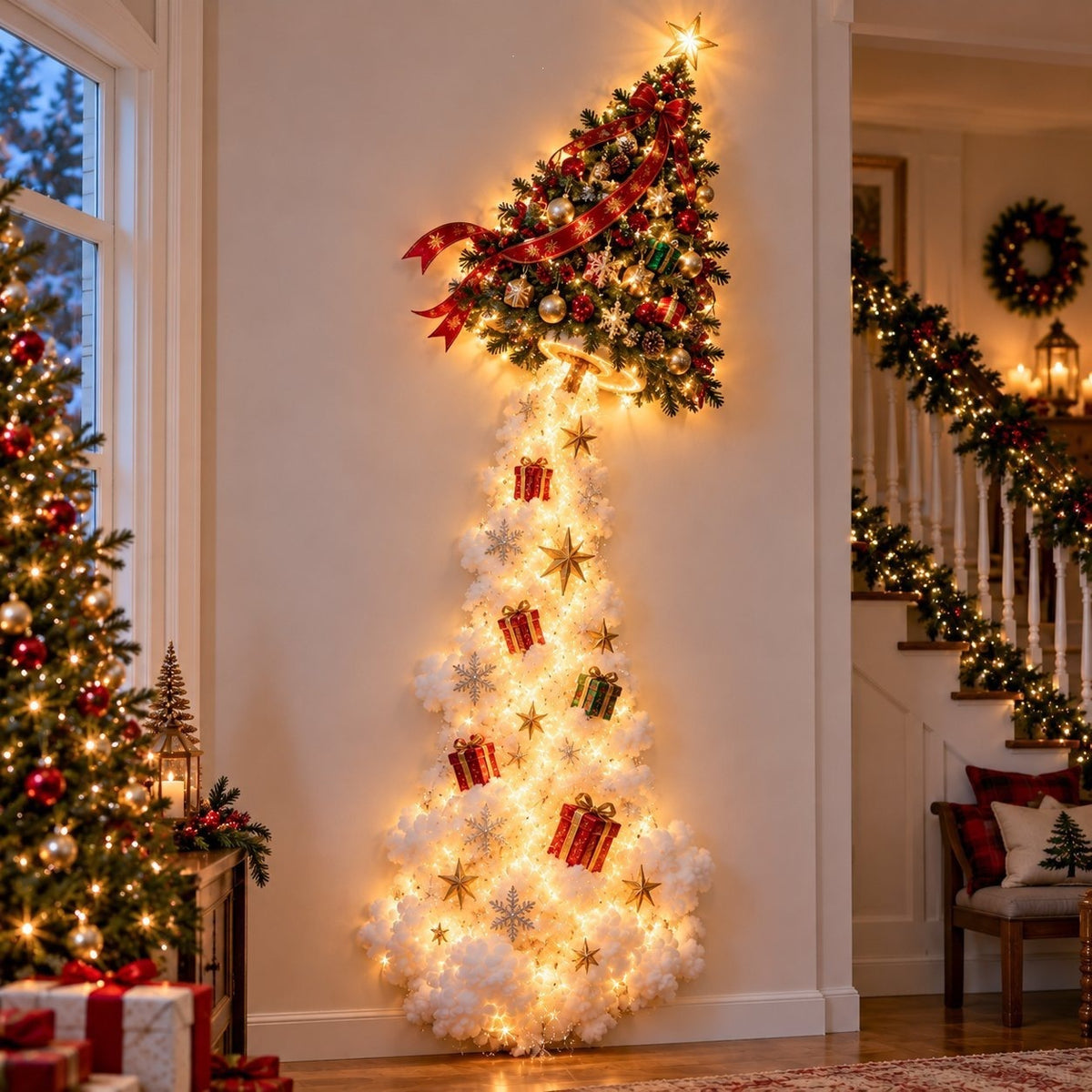DIY Christmas Magic Trail String Wall Light Kit for Home Holiday Party Decor