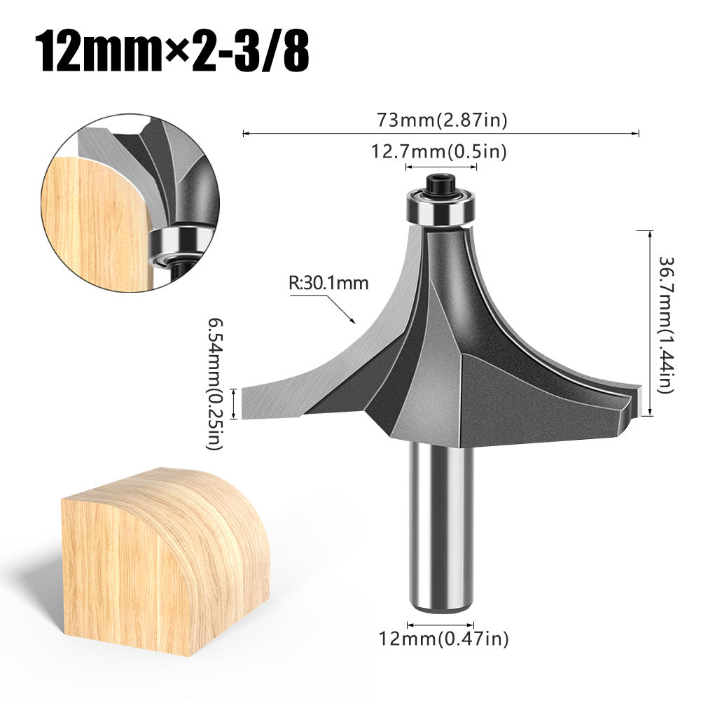 Tungsten Steel Round Angle Woodworking Milling Cutter