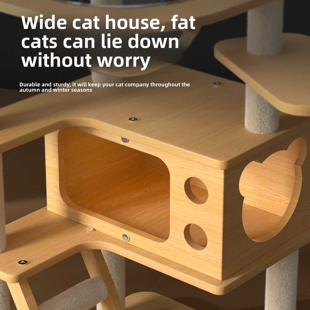 Multi-functional Cat Tree with Bed and Scratching Post