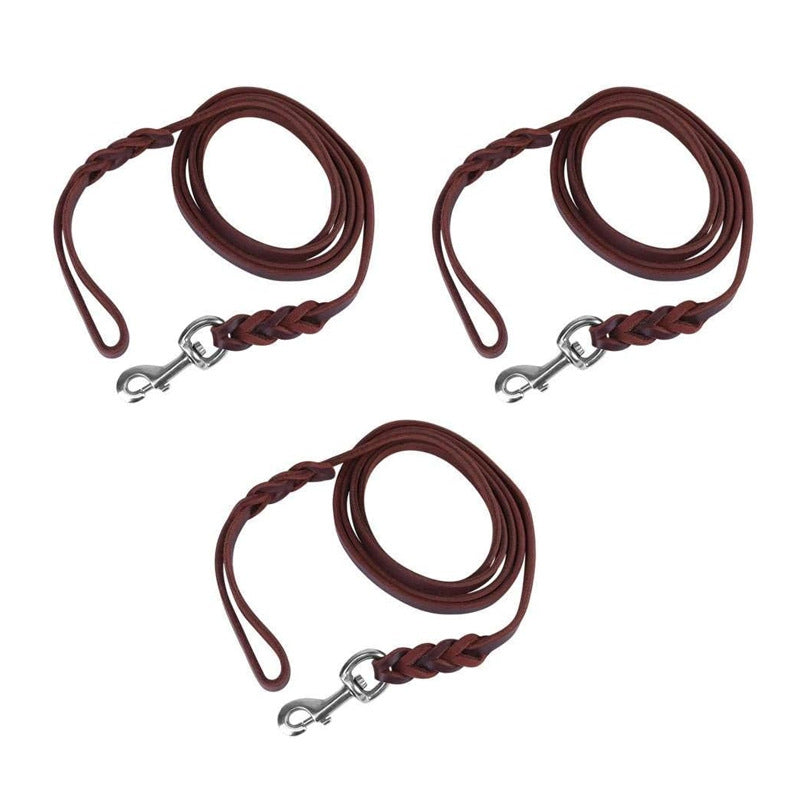 Durable Leather Braided Dog Leash