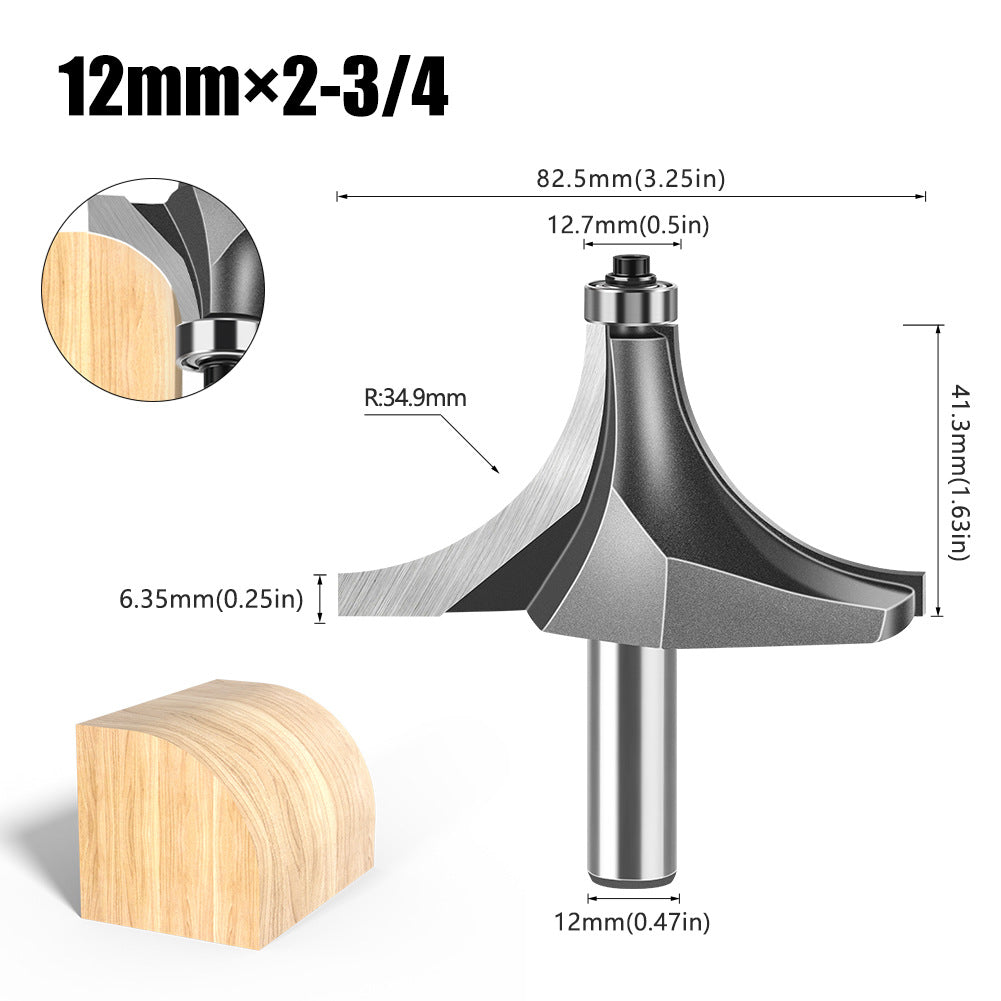 Tungsten Steel Round Angle Woodworking Milling Cutter
