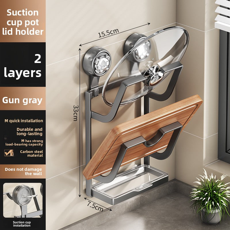 Suction Wall Mount Pot Lid Holder