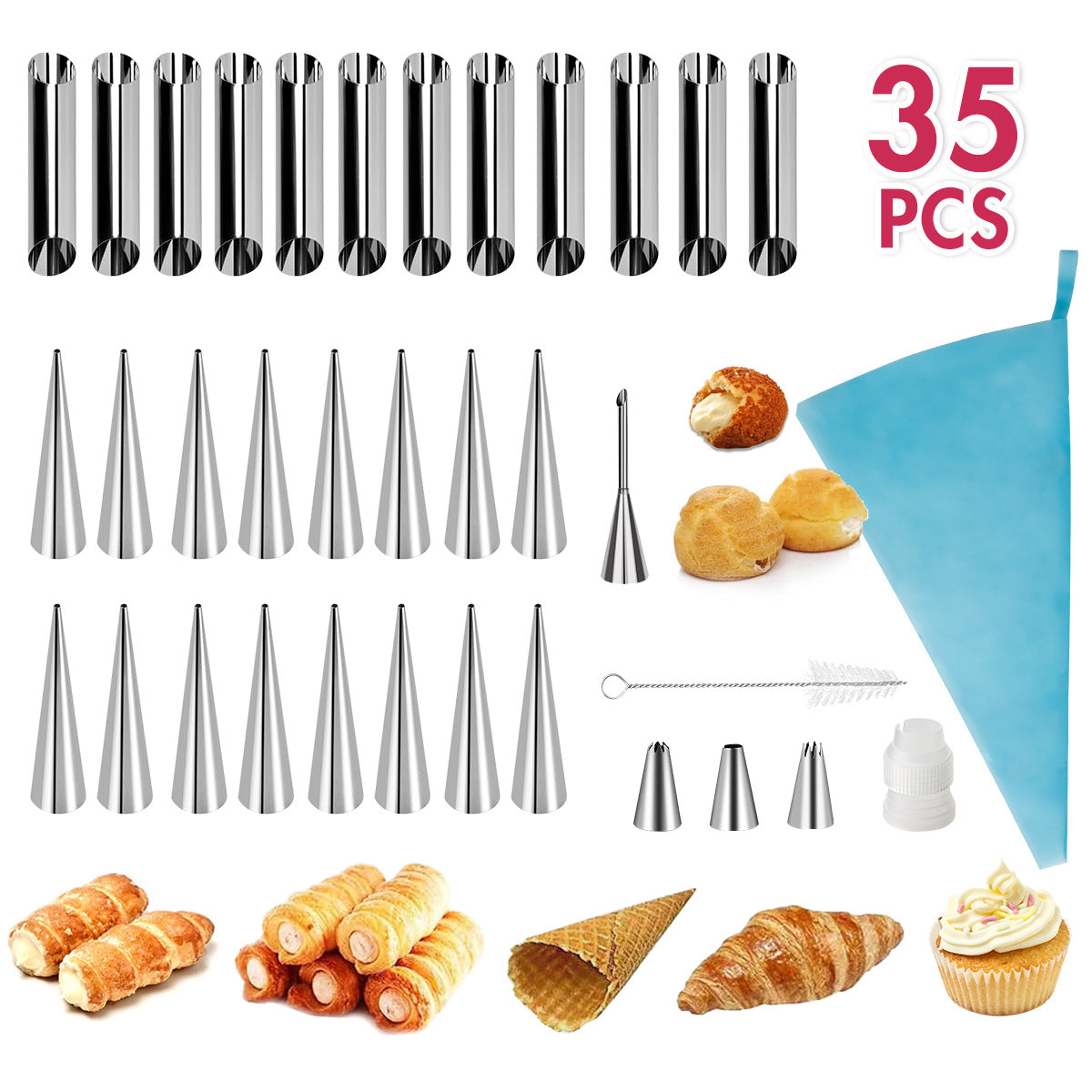 Stainless Steel Croissant Roller Cutter Baking Tool